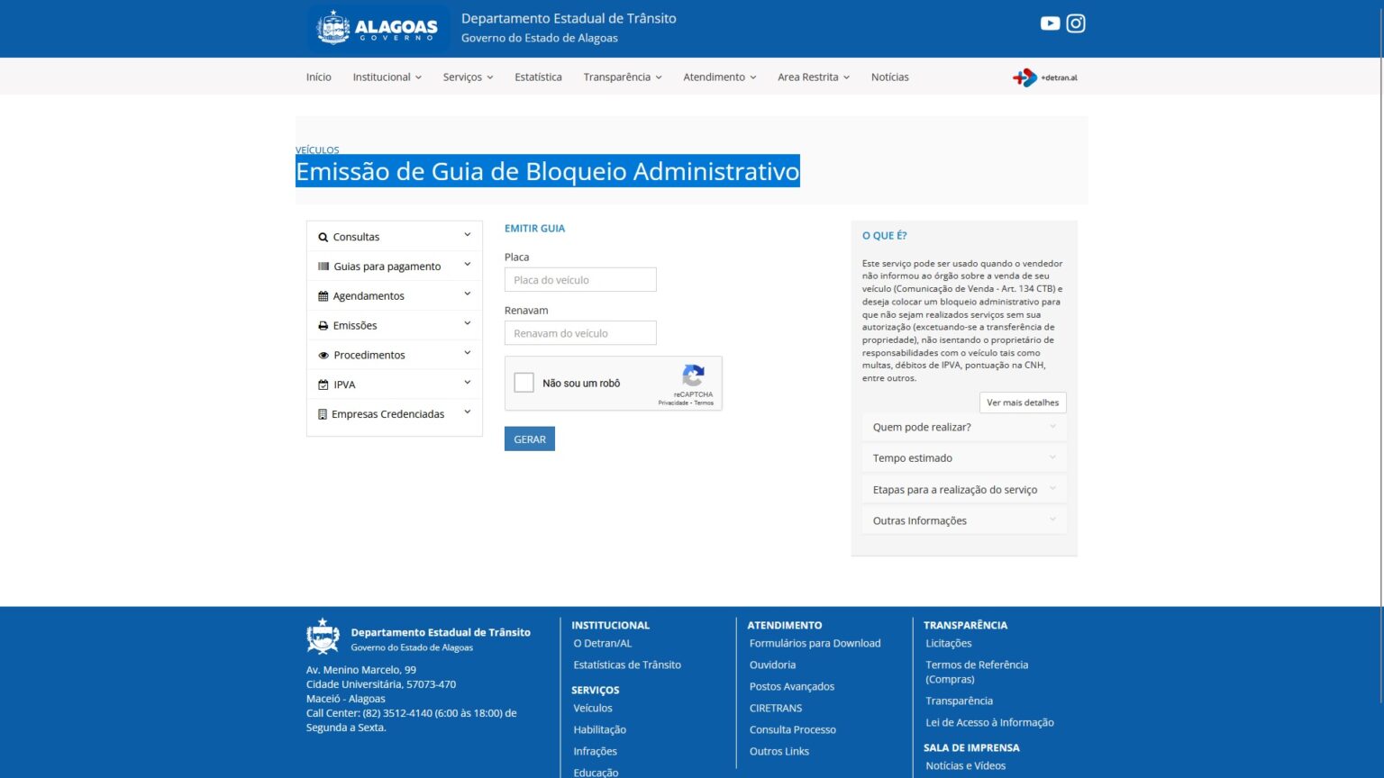 Emiss O Da Guia De Bloqueio Administrativo Do Detran Al Como E Por