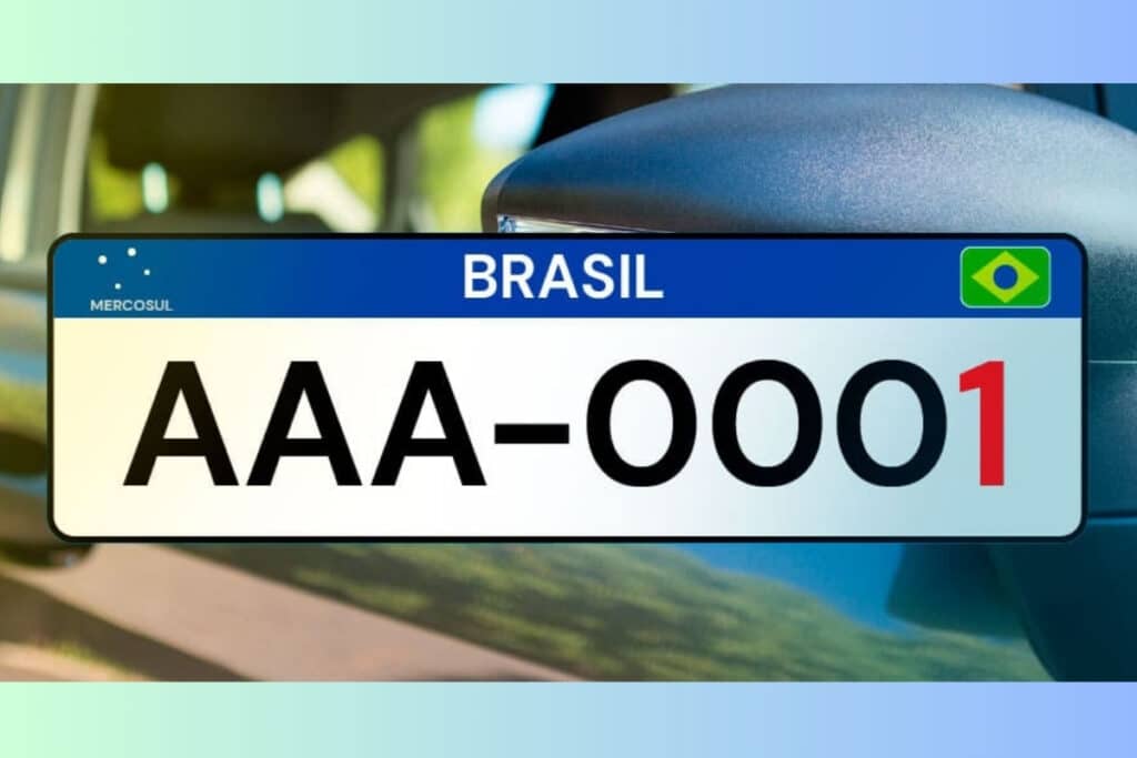 Placa veicular do Mercosul Brasil AAA-0001.